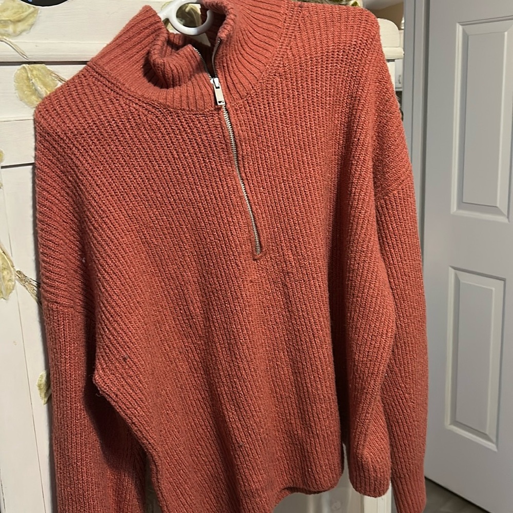 Old Navy coral sweater half zip XL
